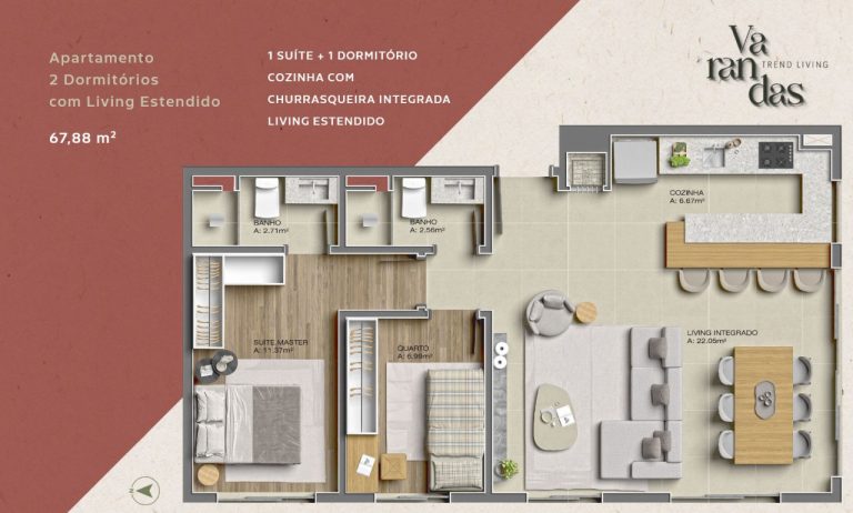 Apartamento na Planta em Canoas – Varandas – 3 dormitórios